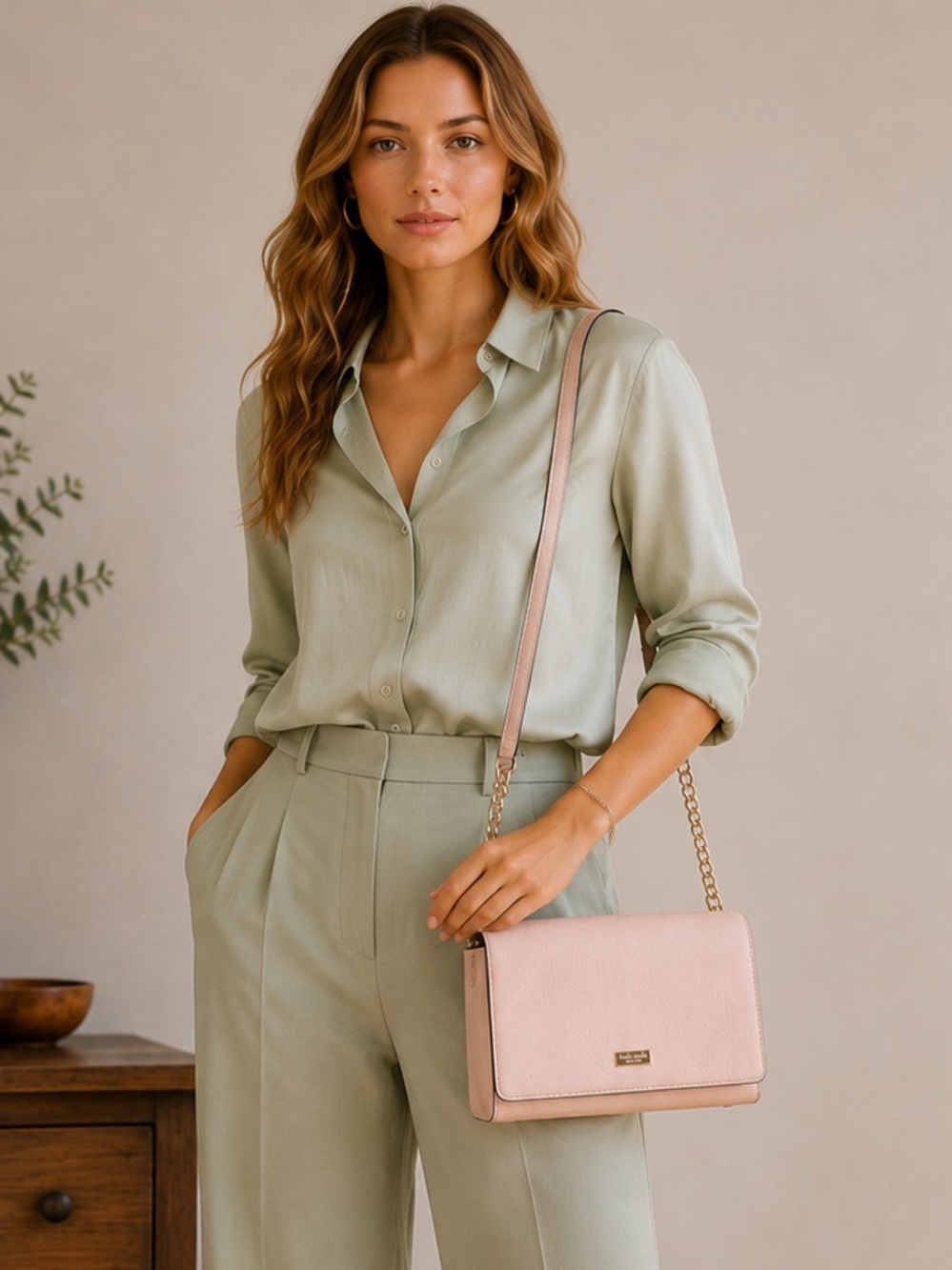 KATE SPADE BRIAR LANE HIMELYN Womens Crossbody Bag - Light Pink EUC